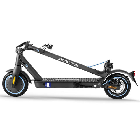 Electric Scooter Honey Whale E9 - 330W Motor 36V7.5AH Battery 25KM Range Foldable Design With ABE Certification - Black