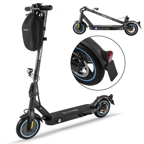 Electric Scooter Honey Whale E9 - 330W Motor 36V7.5AH Battery 25KM Range Foldable Design With ABE Certification - Black