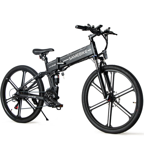 SAMEBIKE LO26-IT Electric Bike - 250W Motor 48V10AH Battery 40KM Range Mechanical Disc Brakes - Black