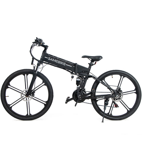 SAMEBIKE LO26-IT Electric Bike - 250W Motor 48V10AH Battery 40KM Range Mechanical Disc Brakes - Black