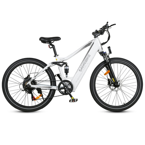 Electric Bike SAMEBIKE XD26 - 750W Motor 48V14AH Battery 45KM Range Mechanical Disc Brakes - White