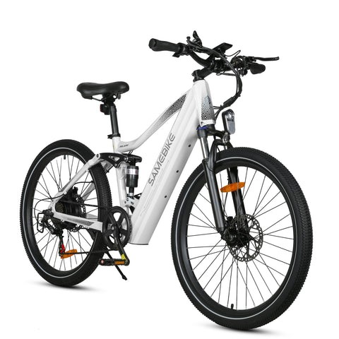 Electric Bike SAMEBIKE XD26 - 750W Motor 48V14AH Battery 45KM Range Mechanical Disc Brakes - White