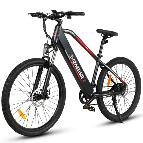 SAMEBIKE MY275 FT Electric Bike - 350W Motor 48V10.4AH Battery 40KM Range Mechanical Disc Brakes - Black