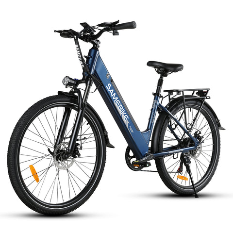 SAMEBIKE RS-A01 Pro Electric Bike - 350W Motor 36V15AH Battery 40KM Range Mechanical Disc Brakes - Blue