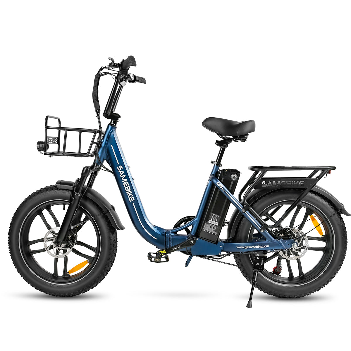 SAMEBIKE C05 Pro Electric Bike - 350W Motor 36V13Ah Battery 35KM Range Mechanical Disc Brakes - Deep Blue