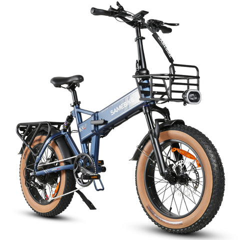 SAMEBIKE XWLX09-II Electric Bike - 1000W Motor 48V15AH Battery 65KM Range Hydraulic Disc Brakes - Blue