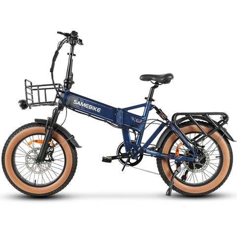 SAMEBIKE XWLX09-II Electric Bike - 1000W Motor 48V15AH Battery 65KM Range Hydraulic Disc Brakes - Blue