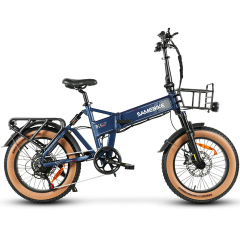 SAMEBIKE XWLX09-II Electric Bike - 1000W Motor 48V15AH Battery 65KM Range Hydraulic Disc Brakes - Blue