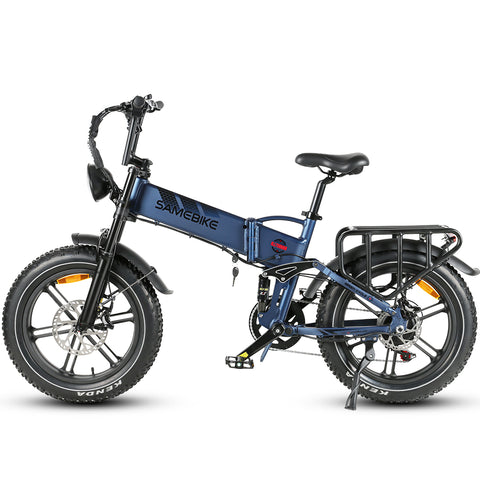 SAMEBIKE RS-A02 Electric Bike - 750W Motor 48V17AH Battery 55KM Range Hydraulic Disc Brakes - Blue