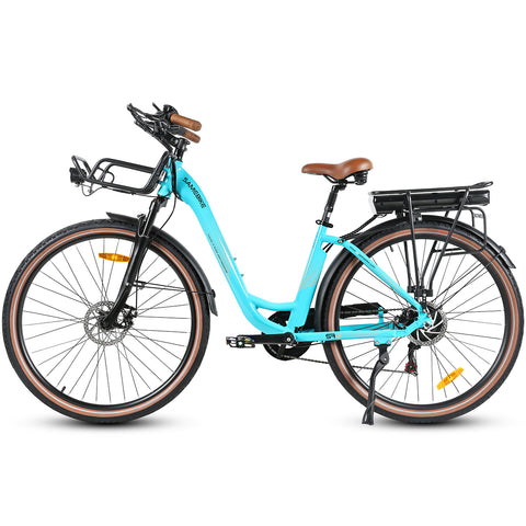 SAMEBIKE RS-A07 Electric Bike - 500W Motor 36V13Ah Battery 40KM Range Mechanical Disc Brakes - Lake Blue