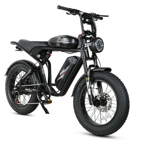 SAMEBIKE M20-II Electric Bike - 1200W Motor 48V18AH*2 Dual Battery 110KM Range Hydraulic Disc Brakes - Black