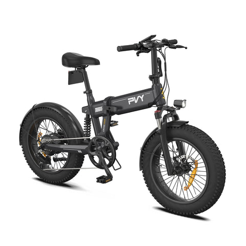 PVY Turbo Electric Bike - 250W Motor 48V13AH Battery 20" Tires Mechanical Disc Brakes - Grey