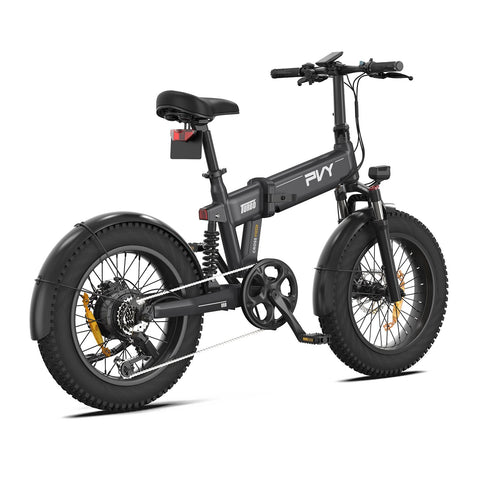 PVY Turbo Electric Bike - 250W Motor 48V13AH Battery 20" Tires Mechanical Disc Brakes - Grey