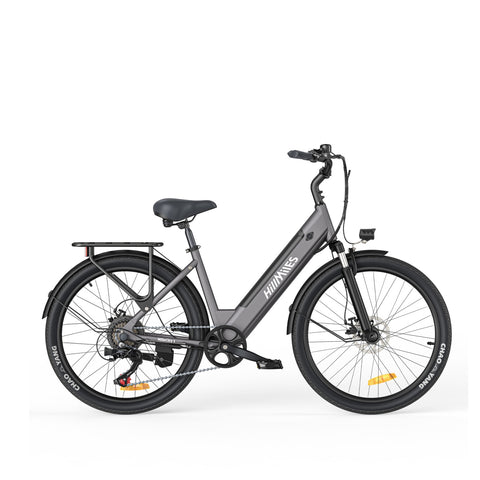 HillMilES MileCity 1 Electric Bike - 250W Motor 36V13Ah Battery 26 Inch Tires Mechanical Disc Brakes - Grey