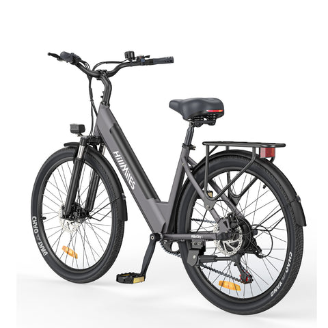 HillMilES MileCity 1 Electric Bike - 250W Motor 36V13Ah Battery 26 Inch Tires Mechanical Disc Brakes - Grey