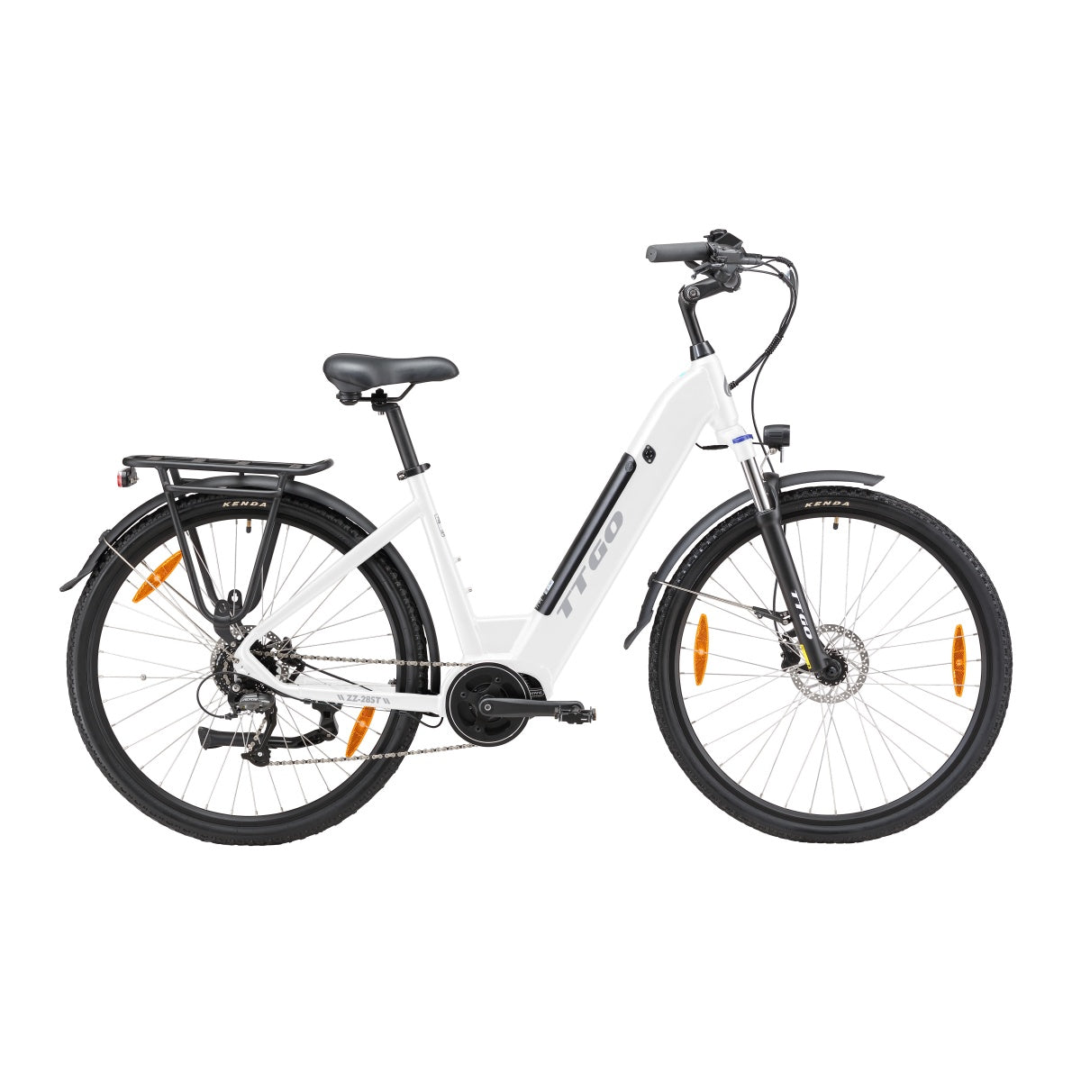 TTGO ZZ-28ST Electric Bike - 250W Motor 36V20AH Battery 28 Inch Tires Disc Brakes - White