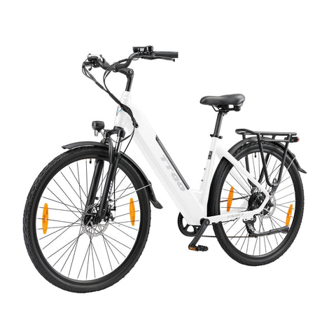 TTGO HZ-28ST Electric Bike - 250W Motor 36V20AH Battery 28 Inch Tires Mechanical Disc Brakes - White