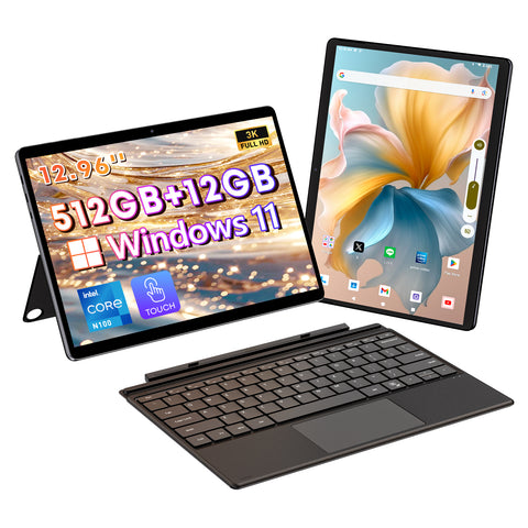 Tablet CHUWI Hi10 Max - Intel N100 Quad Core Processor 12.96" Display Windows 11 12GB+512GB 4800mAh Battery Additional HiPen H7/H8 Stylus Included- Grey