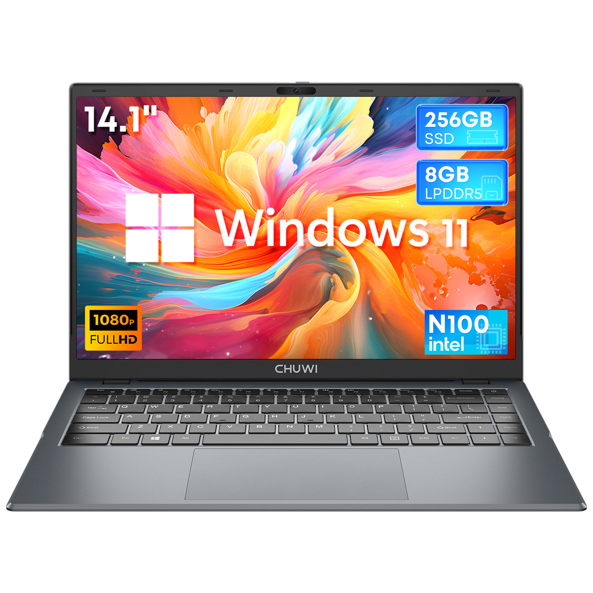 Laptop CHUWI GemiBook XPro - Intel N100 Processor 14.1" Display Windows 11 8GB+256GB 5000mAh Battery - Grey