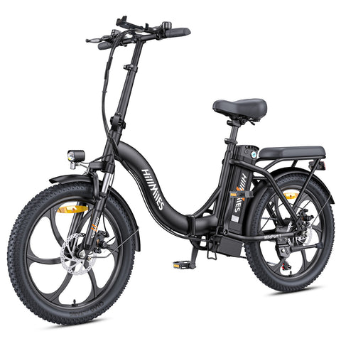 HillMiles MilePort 1 Electric Bike - 250W Motor 36V13Ah Battery 20 Inch Tires Mechanical Disc Brakes - Black