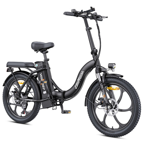 HillMiles MilePort 1 Electric Bike - 250W Motor 36V13Ah Battery 20 Inch Tires Mechanical Disc Brakes - Black