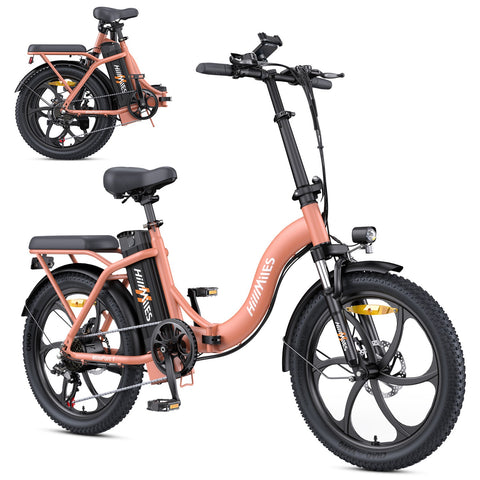 HillMiles MilePort 1 Electric Bike - 250W Motor 36V13Ah Battery 20 Inch Tires Mechanical Disc Brakes - Red