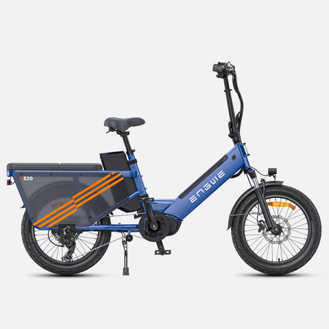 ENGWE LE20 EU Electric Bike - 20 Inch Tires Motor 250W 48V19.2AH Single Battery Hydraulic Brakes - Blue