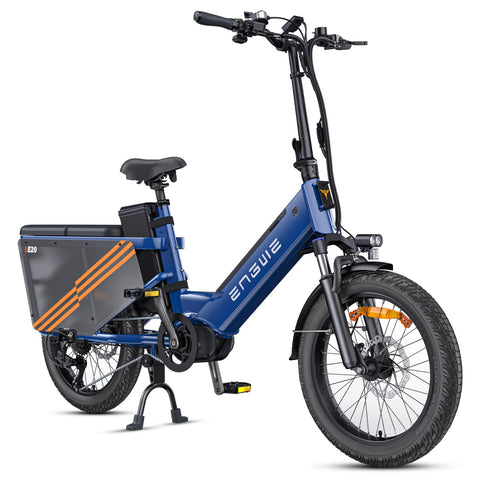 ENGWE LE20 EU Electric Bike - 20 Inch Tires Motor 250W 48V19.2AH Single Battery Hydraulic Brakes - Blue