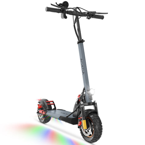 AOKDA AO-A1 Electric Scooter - 250W Motor 48V10AH Battery 10" Tires Disc Brakes Foldable Design - Grey