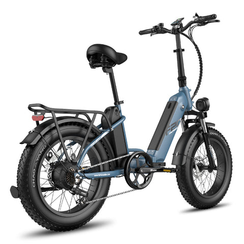 Electric Bike Fafrees FF20 Polar 500W 10.4Ah*2 Batteries Foldable Electric Bike Fat Bike Max Speed 25km/H-Blue