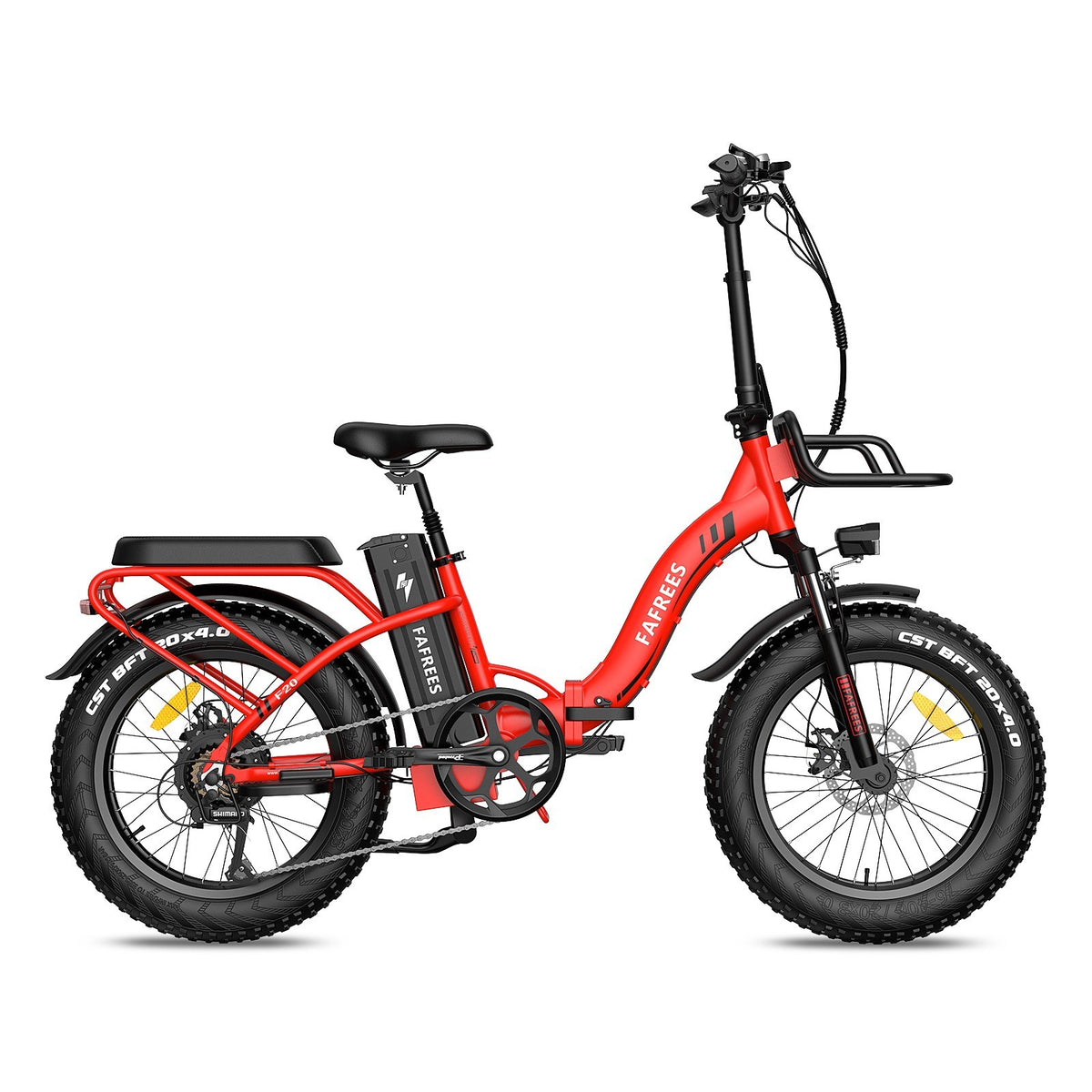 FAFREES F20 Max Folding Frame Electric Bike 48V 18Ah Battery 25Km/h Max Speed Red