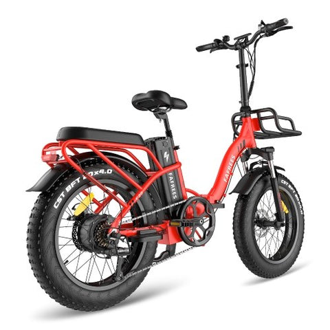 FAFREES F20 Max Folding Frame Electric Bike 48V 18Ah Battery 25Km/h Max Speed Red