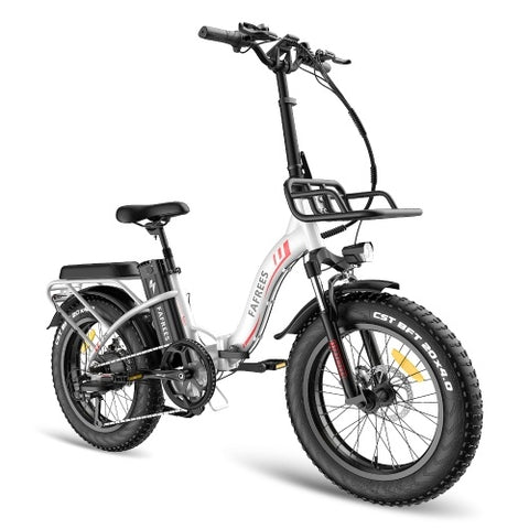 FAFREES F20 Max Folding Frame Electric Bike 48V 18Ah Battery 25Km/h Max Speed White